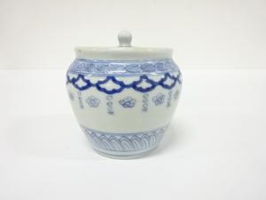 古伊万里　染付　蓋物